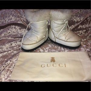 Authentic Gucci Kids FurTrim Boot w/ InterlockingG